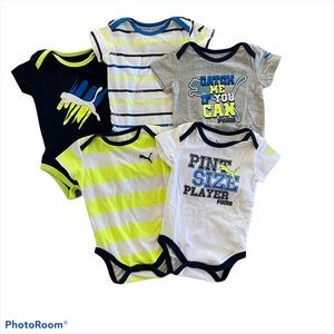 Puma onesies | 3-6 months | short sleeve | buttons